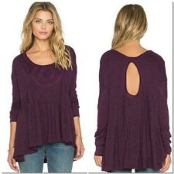 Free People Tops - FREE PEOPLE Purple New Hope Babydoll Blouse Large